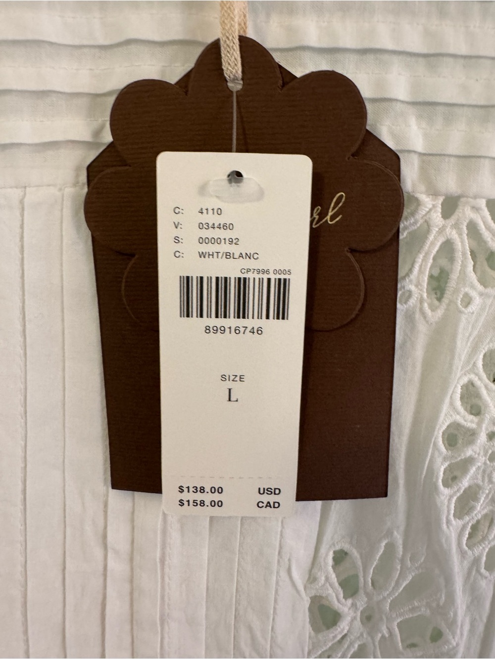 Anthropologie White Eyelet Peplum Top - Picture 2 of 6